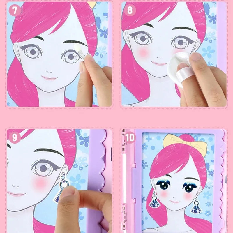 HKM-893267 Pretend Play Makeup Set for Girls - Non-Toxic Cosmetic Toys with Drawing Board and Storage Box