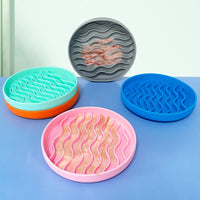 HKM-893459 Silicone Pet Slow Feeder Dinner Plate in Various Colors