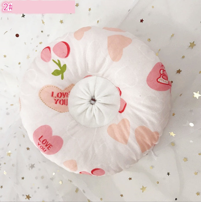 HKM-893459 Soft Sponge Cat Collar - Adjustable Cotton Headgear for Pets, Cartoon Design, Multiple Colors Available