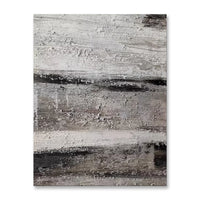 HKM-893523 Handmade Abstract Oil Painting on Canvas - Grey Textured Wall Art for Home Decor