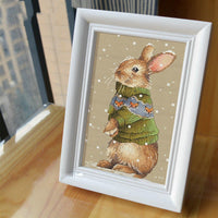 HKM-893587 Animal Rabbit Cross Stitch Kit - 14CT and 28CT Embroidered Fabric