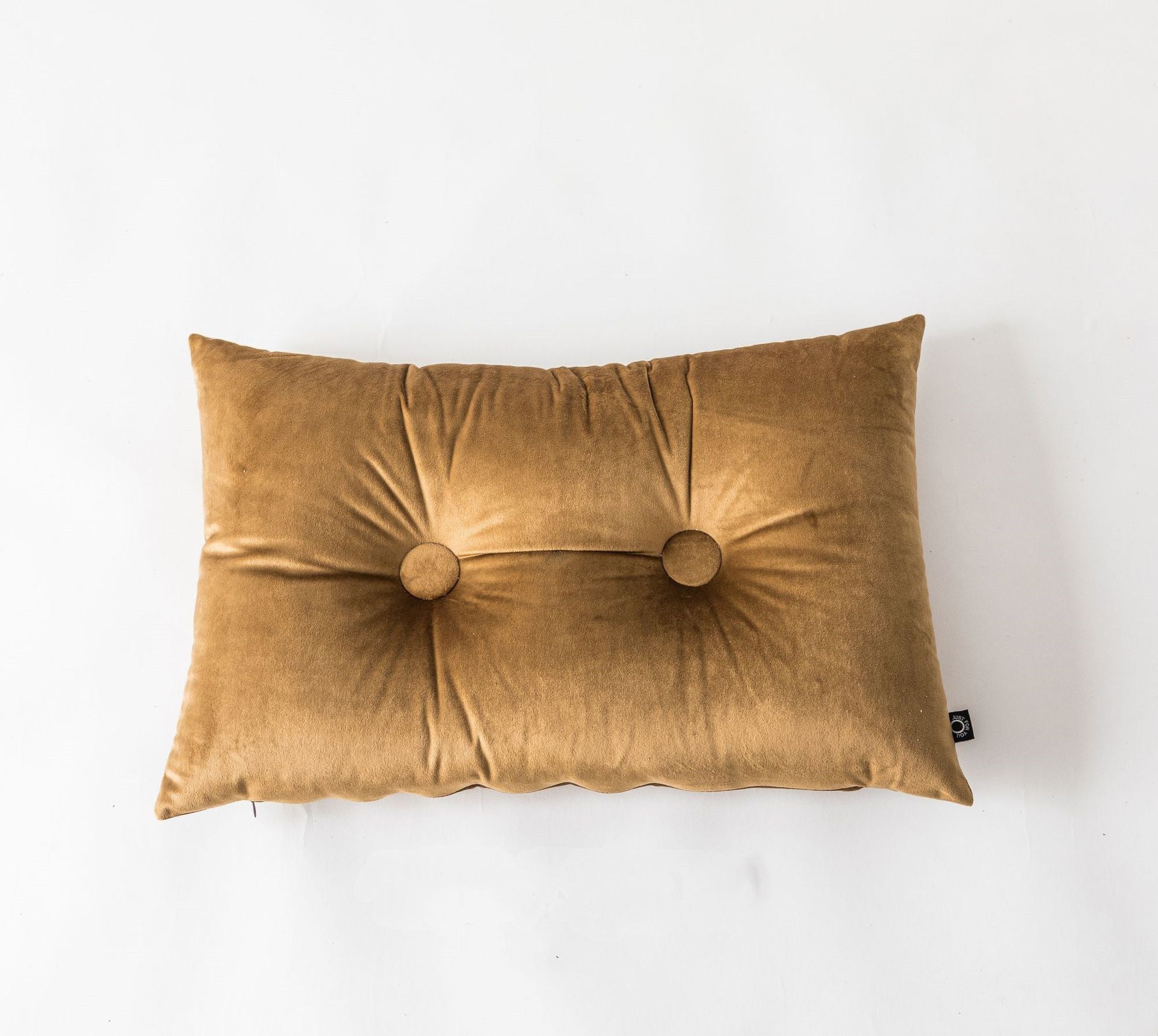 HKM-893651 Nordic-Inspired Cotton Linen Lumbar Cushion Pillow with Button Detail