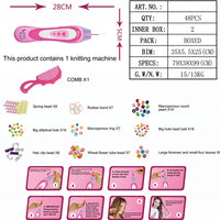 HKM-893843 DIY Hair Braider Tool for Girls - Multifunctional Bracelet Braid Making Set, Ages 3+