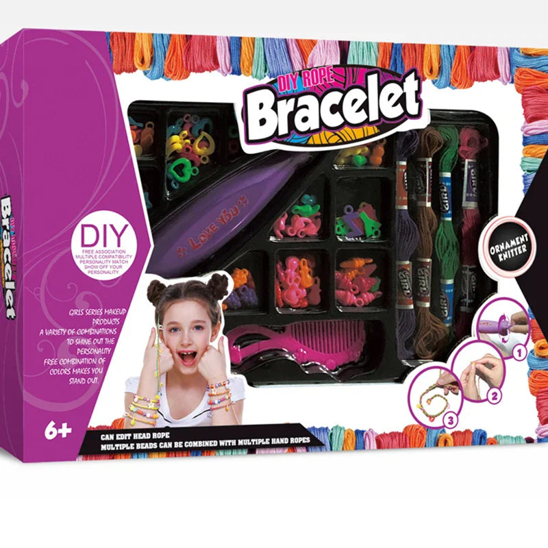HKM-893843 DIY Hair Braider Tool for Girls - Multifunctional Bracelet Braid Making Set, Ages 3+