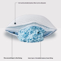HKM-893907 Cool Touch Memory Foam Pillow - Crushed Sponge Design, Available in Multiple Sizes