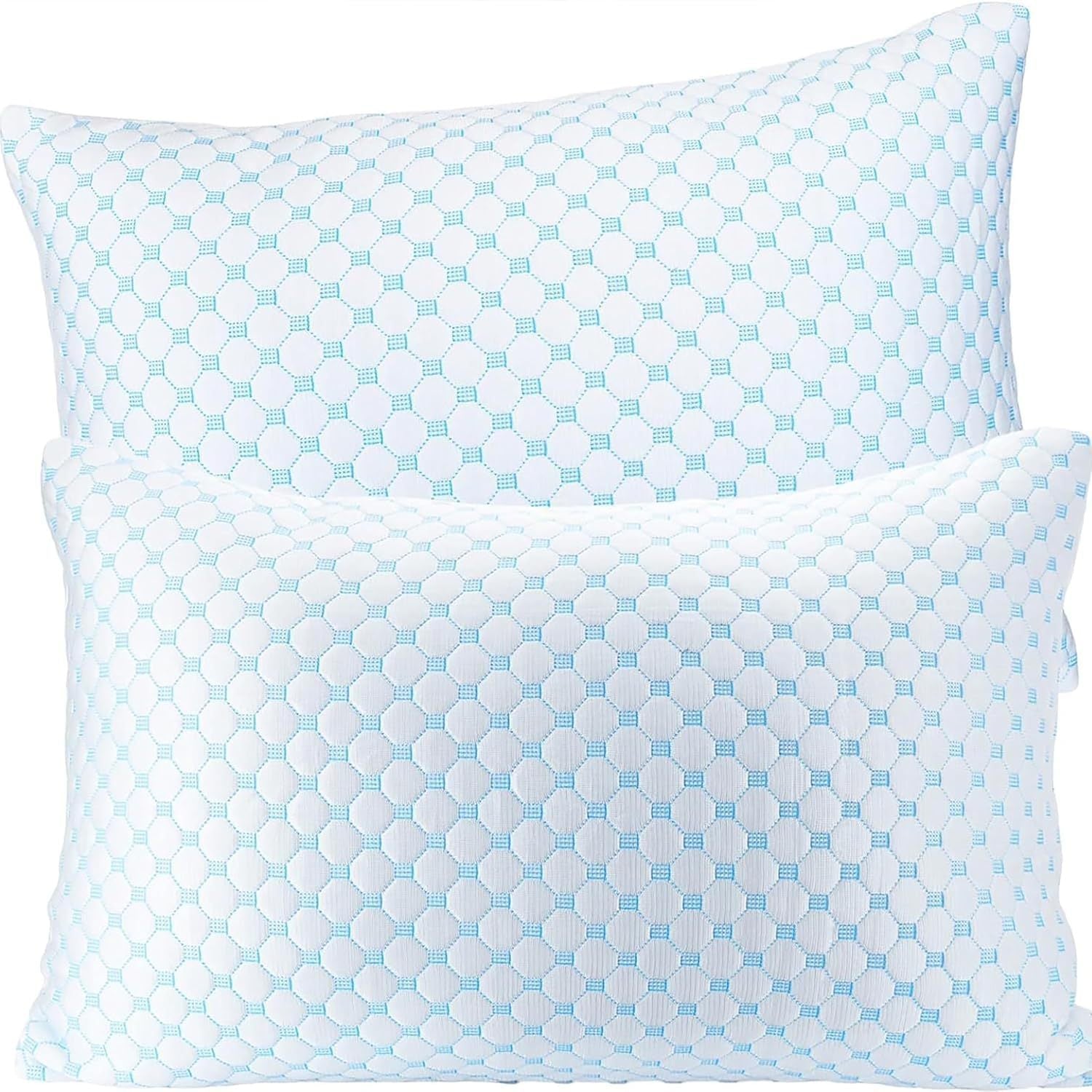 HKM-893907 Cool Touch Memory Foam Pillow - Crushed Sponge Design, Available in Multiple Sizes