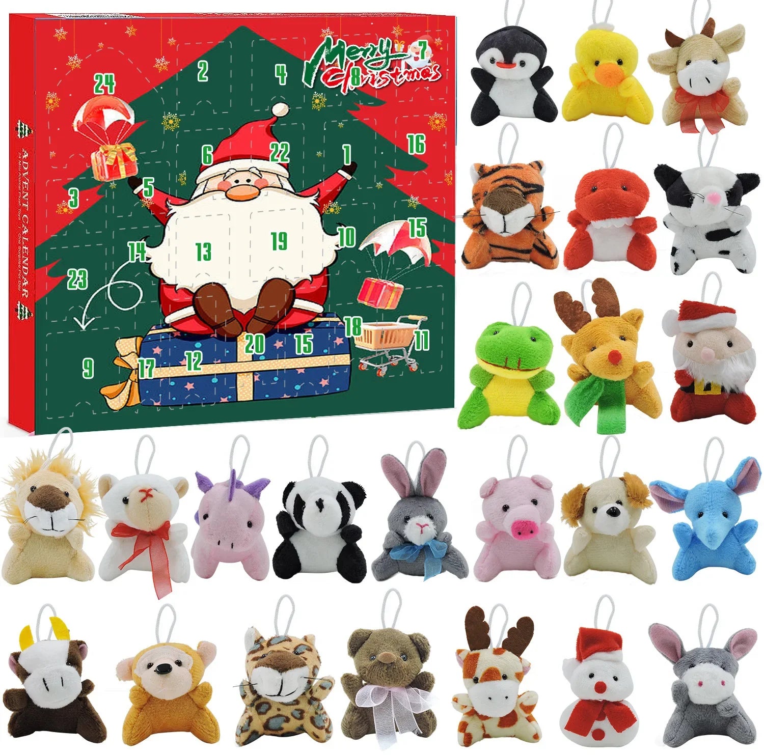 HKM-894163 Unicorn Themed Christmas Countdown Advent Calendar Box with Jewelry, Makeup, and Toy Sets