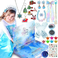 HKM-894163 Unicorn Themed Christmas Countdown Advent Calendar Box with Jewelry, Makeup, and Toy Sets