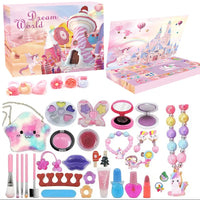 HKM-894163 Unicorn Themed Christmas Countdown Advent Calendar Box with Jewelry, Makeup, and Toy Sets