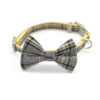 HKM-894291 Cotton plaid pet leash collar with snack bag