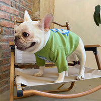 HKM-894355 Cozy Autumn-Winter Blue Bear Sweater for Pugs and Corgis