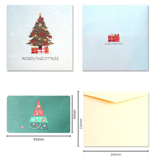 HKM-894355 Three-Dimensional Hollow Carved Christmas Tree Greeting Card - 15x15cm
