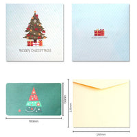 HKM-894355 Three-Dimensional Hollow Carved Christmas Tree Greeting Card - 15x15cm
