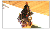 HKM-894355 Three-Dimensional Hollow Carved Christmas Tree Greeting Card - 15x15cm