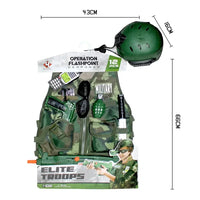 HKM-894419 Military Soldier Costume Play Set for Kids - Pretend Play Army Dress-Up Toys