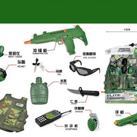 HKM-894419 Military Soldier Costume Play Set for Kids - Pretend Play Army Dress-Up Toys