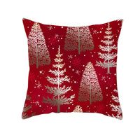 HKM-894419 Santa Elk Cartoon Lumbar Pillow Cover - Plush Cushion with Various Car Patterns (45x45cm)
