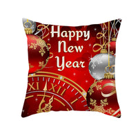 HKM-894419 Santa Elk Cartoon Lumbar Pillow Cover - Plush Cushion with Various Car Patterns (45x45cm)