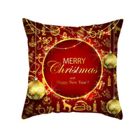 HKM-894419 Santa Elk Cartoon Lumbar Pillow Cover - Plush Cushion with Various Car Patterns (45x45cm)