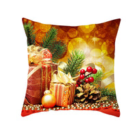 HKM-894419 Santa Elk Cartoon Lumbar Pillow Cover - Plush Cushion with Various Car Patterns (45x45cm)