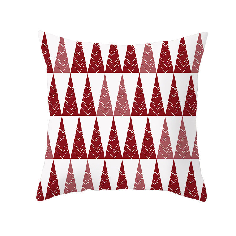 KTX-894419 Santa Elk Cartoon Lumbar Pillow Cover - Plush Cushion with Various Car Patterns (45x45cm)