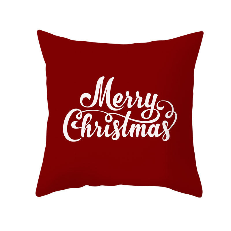 KTX-894419 Santa Elk Cartoon Lumbar Pillow Cover - Plush Cushion with Various Car Patterns (45x45cm)