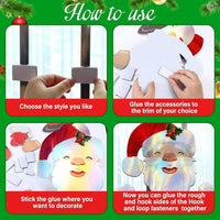 HKM-894547 Festive Santa Claus and Snowman Plastic Fence Peeker Decoration for Holiday Home and Garden Decor