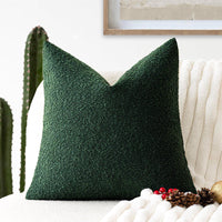 HKM-894739 Textured Boucle Throw Pillow Covers for Couch, Sofa, Chair - Soft Decorative Cushion Cases for Living Room and Bedroom