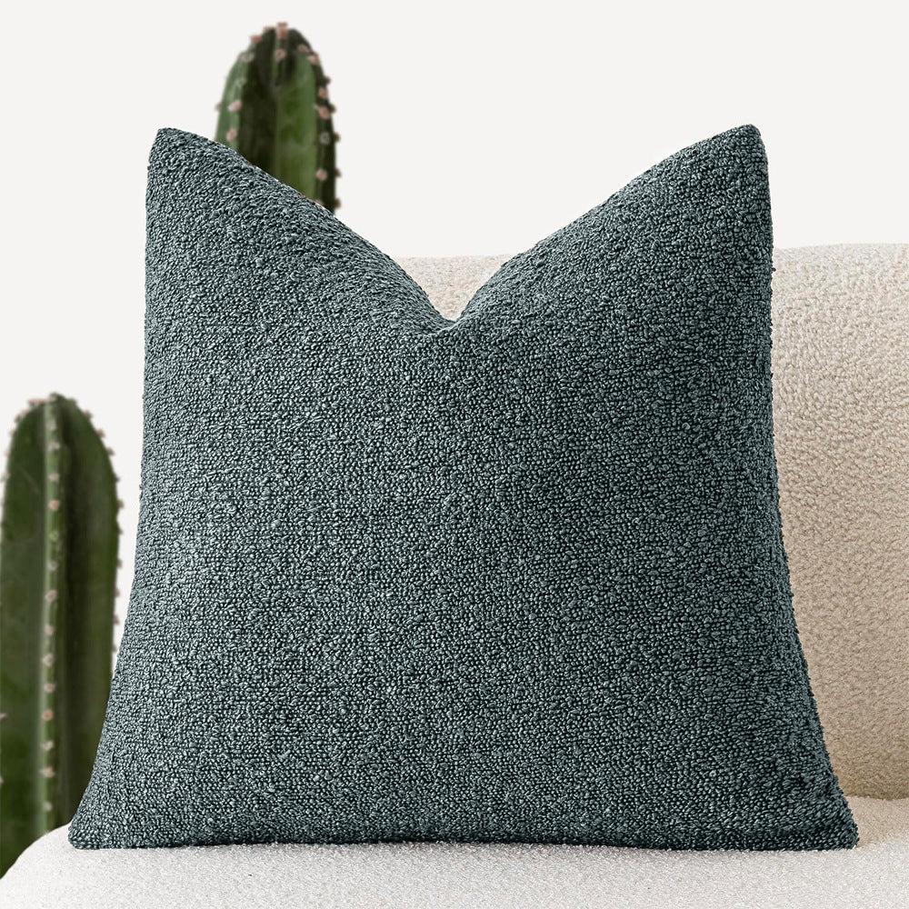 HKM-894739 Textured Boucle Throw Pillow Covers for Couch, Sofa, Chair - Soft Decorative Cushion Cases for Living Room and Bedroom