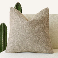 HKM-894739 Textured Boucle Throw Pillow Covers for Couch, Sofa, Chair - Soft Decorative Cushion Cases for Living Room and Bedroom