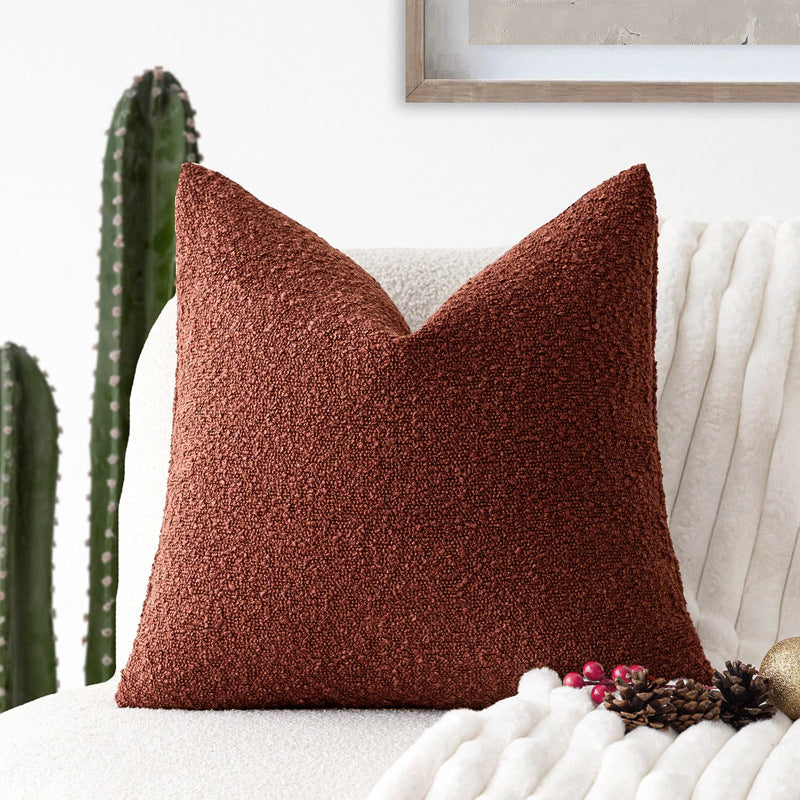 HKM-894739 Textured Boucle Throw Pillow Covers for Couch, Sofa, Chair - Soft Decorative Cushion Cases for Living Room and Bedroom