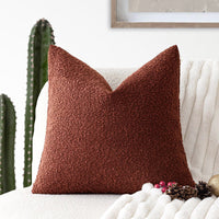 HKM-894739 Textured Boucle Throw Pillow Covers for Couch, Sofa, Chair - Soft Decorative Cushion Cases for Living Room and Bedroom