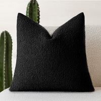 HKM-894739 Textured Boucle Throw Pillow Covers for Couch, Sofa, Chair - Soft Decorative Cushion Cases for Living Room and Bedroom