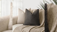 HKM-894739 Textured Boucle Throw Pillow Covers for Couch, Sofa, Chair - Soft Decorative Cushion Cases for Living Room and Bedroom