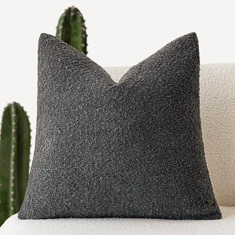 HKM-894739 Textured Boucle Throw Pillow Covers for Couch, Sofa, Chair - Soft Decorative Cushion Cases for Living Room and Bedroom