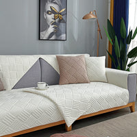 HKM-895059 Thick Plush Sofa Cushion Cover for Autumn and Winter, Non-Slip Polyester Fabric
