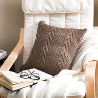 HKM-895123 Thick Knitted Acrylic Cushion Cover - Plain Blended Design 45x45cm