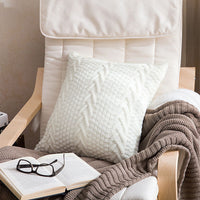 HKM-895123 Thick Knitted Acrylic Cushion Cover - Plain Blended Design 45x45cm