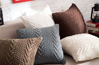 HKM-895123 Thick Knitted Acrylic Cushion Cover - Plain Blended Design 45x45cm