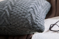 HKM-895123 Thick Knitted Acrylic Cushion Cover - Plain Blended Design 45x45cm