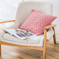 HKM-895123 Thick Knitted Acrylic Cushion Cover - Plain Blended Design 45x45cm