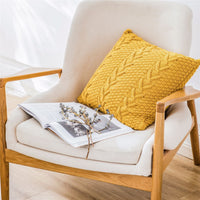 HKM-895123 Thick Knitted Acrylic Cushion Cover - Plain Blended Design 45x45cm