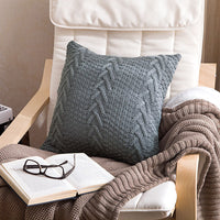 HKM-895123 Thick Knitted Acrylic Cushion Cover - Plain Blended Design 45x45cm