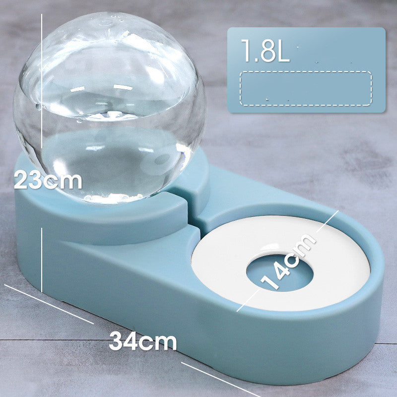 HKM-895251 Automatic 1.8L Pet Water Feeder and Double Bowl for Dogs and Cats, Eco-Friendly Design