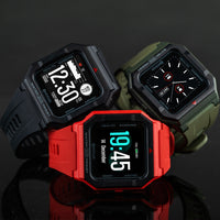 HKM-895251 Retro Smart Watch with Heart Rate Monitor and Blood Pressure Tracking - Multi-Language Support, Touch Screen, Customizable Dial