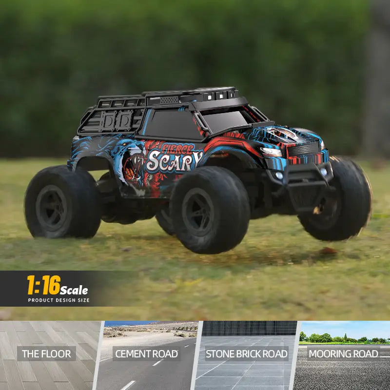 HKM-895315 1:16 Scale Electric Off-Road Remote Control Racing Car - Indoor/Outdoor Use