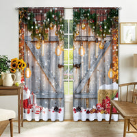 HKM-895443 Digital Printed Christmas Curtains - High Shading, Polyester, Multiple Designs and Sizes Available