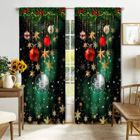 HKM-895443 Digital Printed Christmas Curtains - High Shading, Polyester, Multiple Designs and Sizes Available