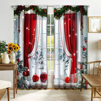 HKM-895443 Digital Printed Christmas Curtains - High Shading, Polyester, Multiple Designs and Sizes Available