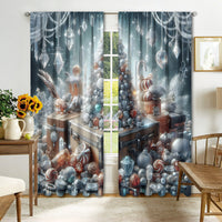 HKM-895443 Digital Printed Christmas Curtains - High Shading, Polyester, Multiple Designs and Sizes Available
